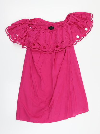 Womens UK Size 10 New Look Pink Basic Blouse