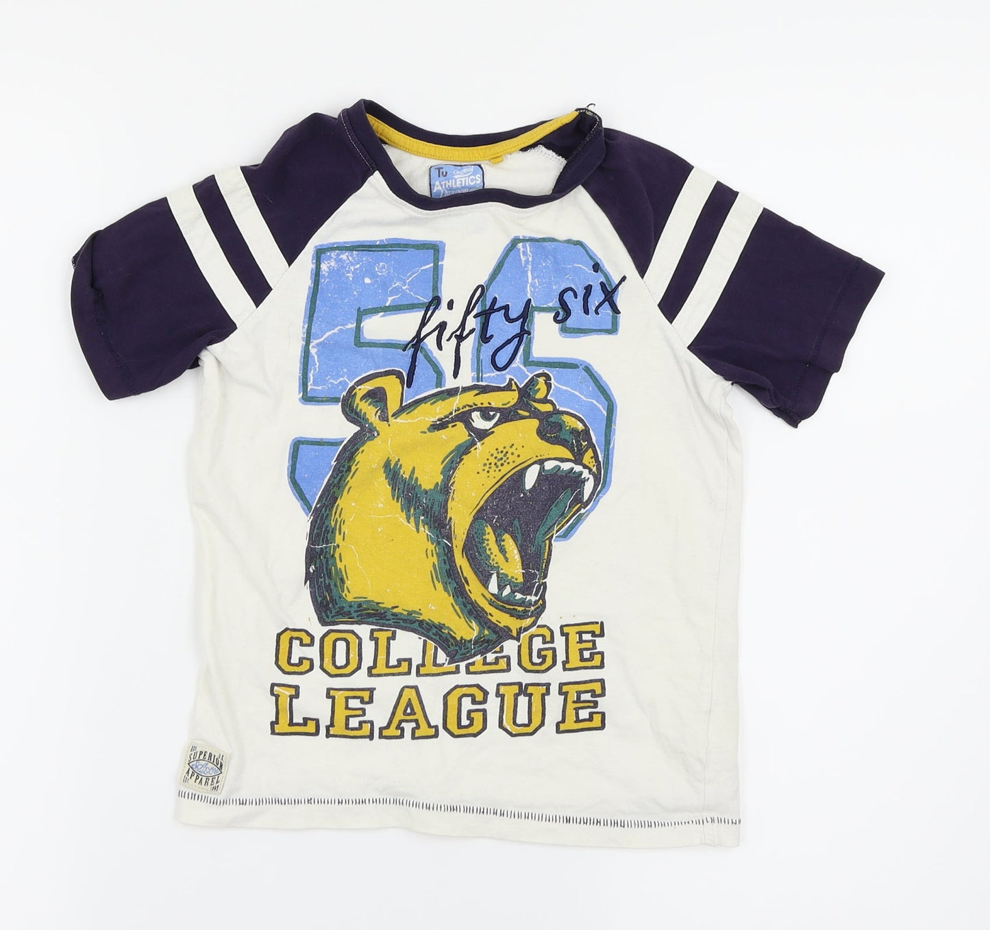 TU Boys White   Basic T-Shirt Size 6 Years