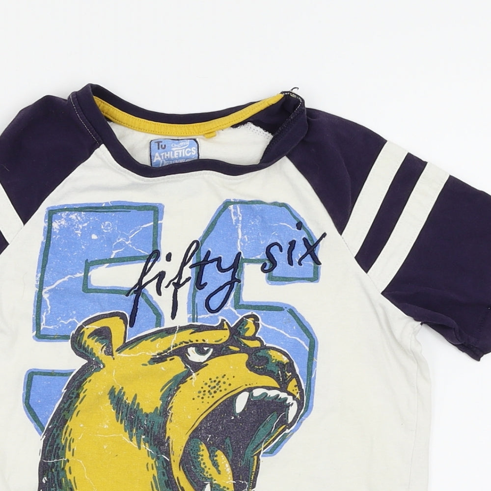 TU Boys White   Basic T-Shirt Size 6 Years
