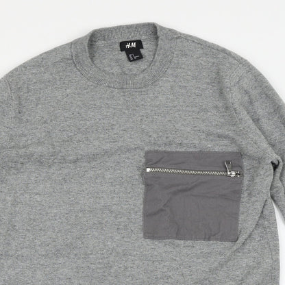 H&M Mens Grey   Pullover Jumper Size S