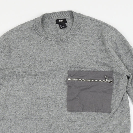 H&M Mens Grey   Pullover Jumper Size S