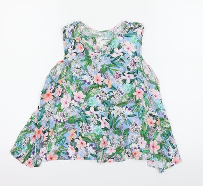 Womens UK Size 6 Zara Multicoloured Basic Blouse