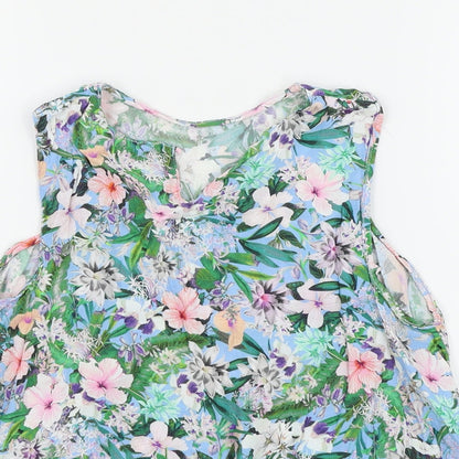 Womens UK Size 6 Zara Multicoloured Basic Blouse