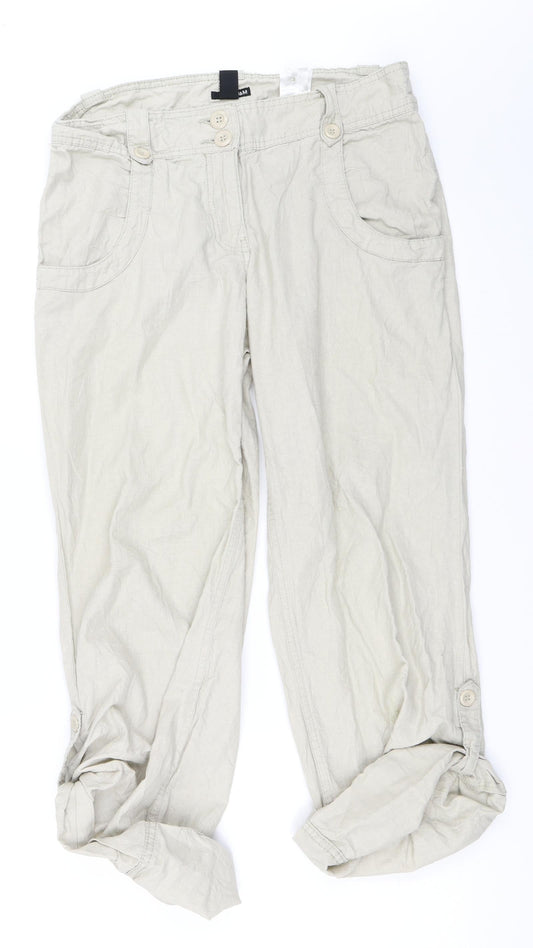 Womens UK Size 40 H&M Regular Fit Chino Beige Trousers