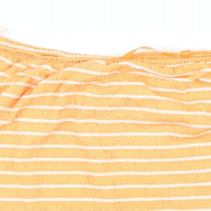 NEXT Womens Orange Striped  Basic Blouse Size 14