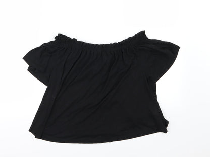 Womens UK Size 10 New Look Black Basic T-Shirt