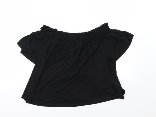 Womens UK Size 10 New Look Black Basic T-Shirt
