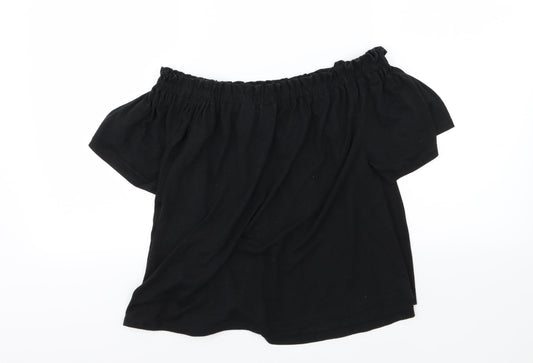Womens UK Size 10 New Look Black Basic T-Shirt