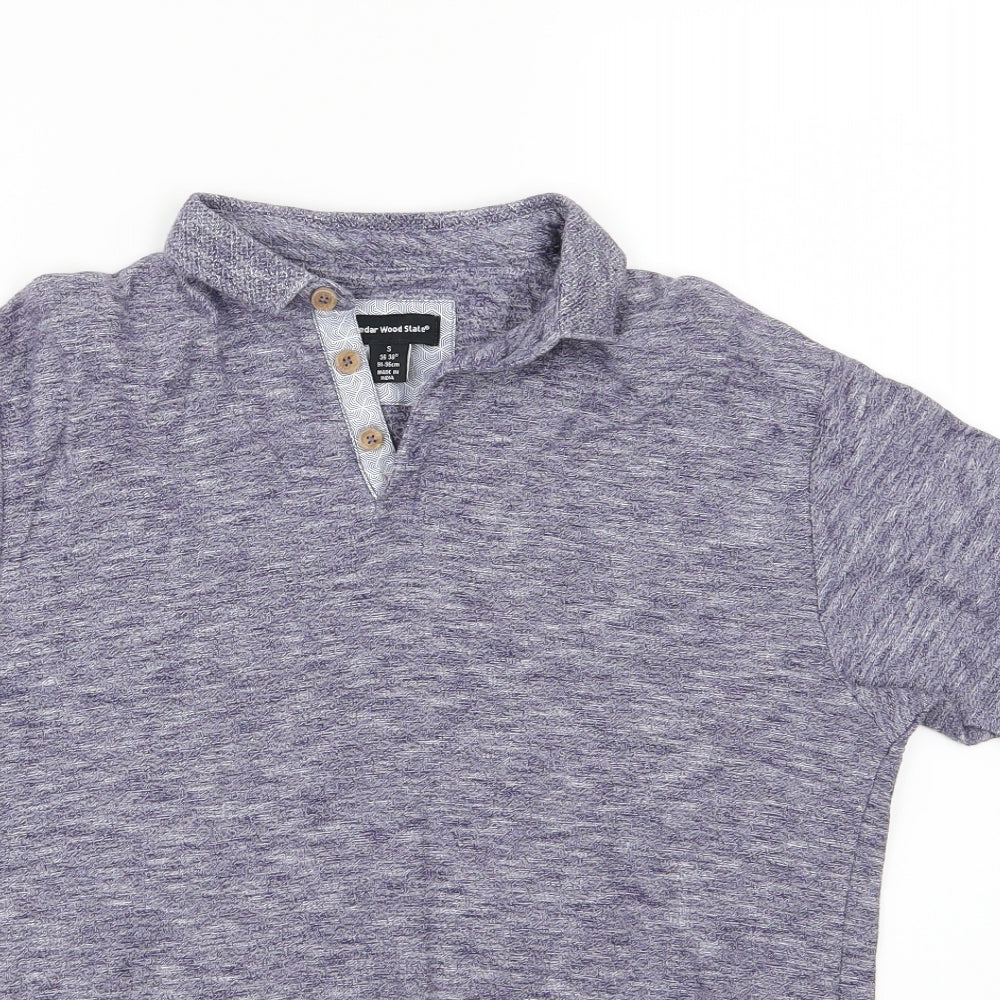 Cedar Wood State Mens Blue    Polo Size S