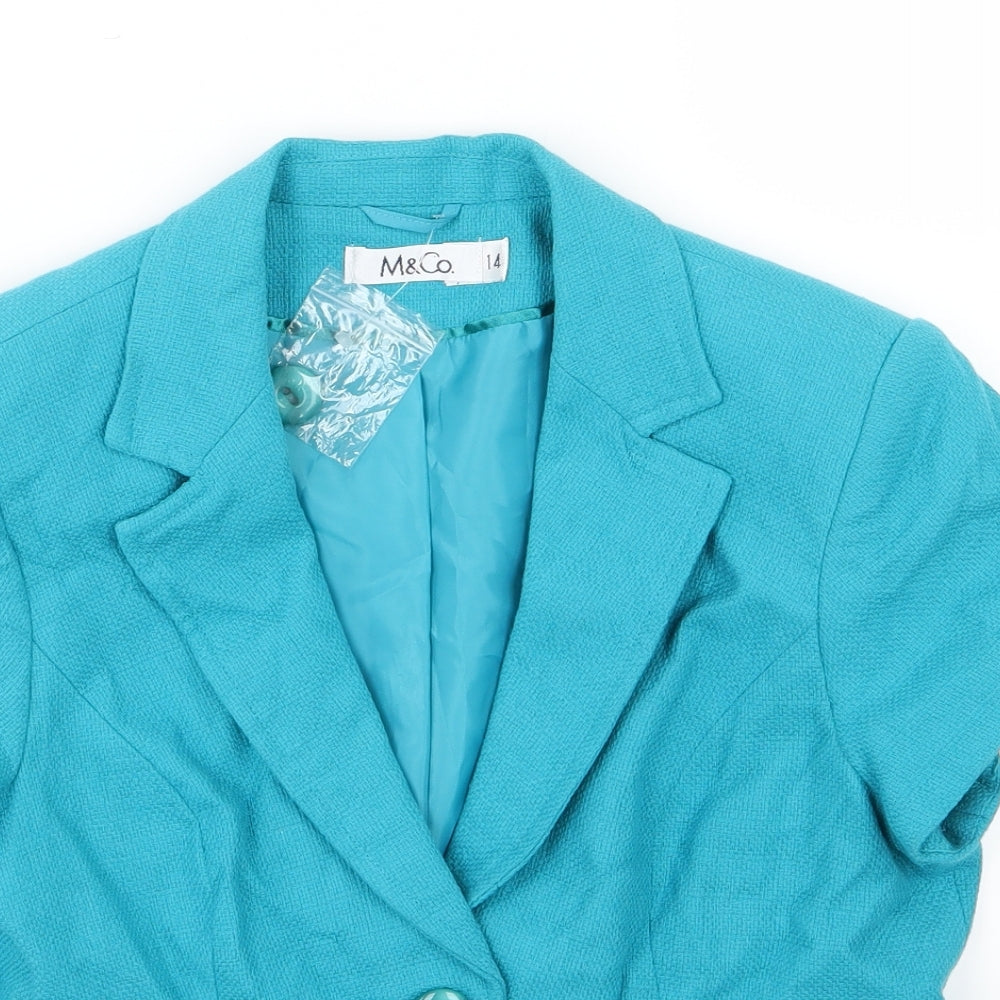 Womens UK Size 14 M&Co Blue Jacket