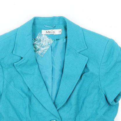 Womens UK Size 14 M&Co Blue Jacket