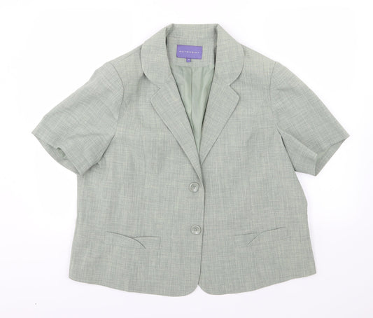 Autonomy Womens Green  Rayon Jacket Suit Jacket Size 18