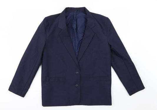 Preworn Womens Blue   Jacket Suit Jacket Size 12