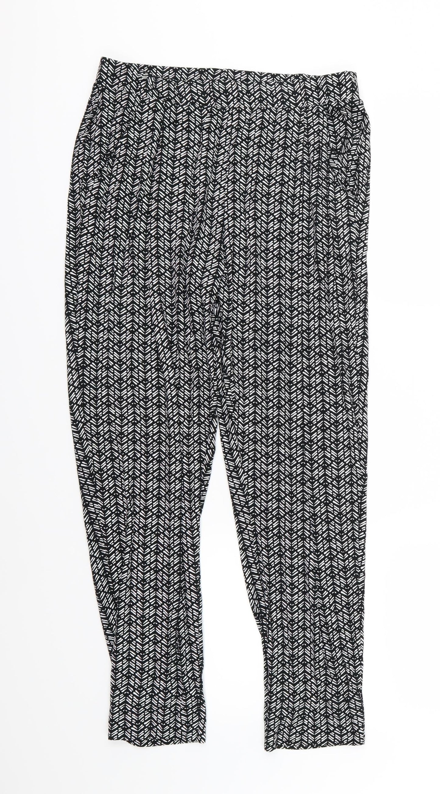 Womens UK Size 10 Marks and Spencer Regular Fit Harem Black Trousers
