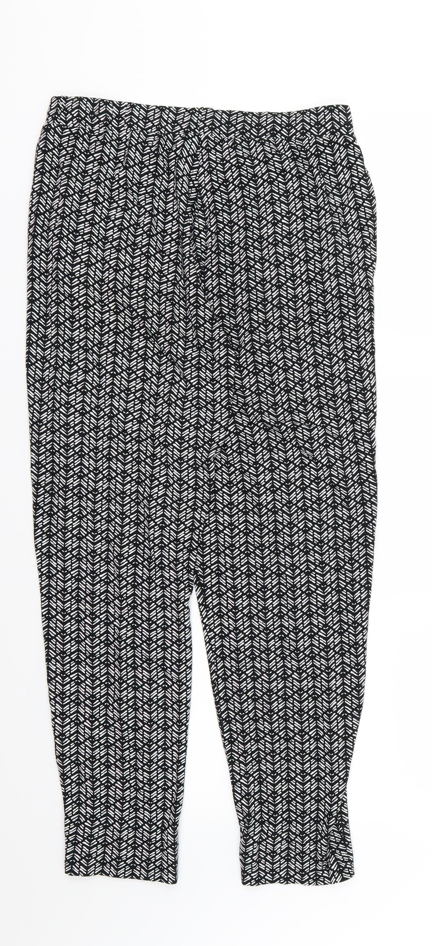 Womens UK Size 10 Marks and Spencer Regular Fit Harem Black Trousers