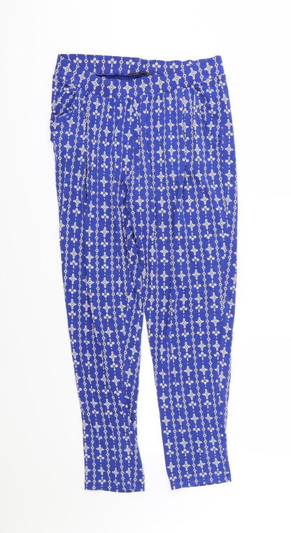 Womens UK Size 12 Marks and Spencer Regular Fit  Blue Trousers