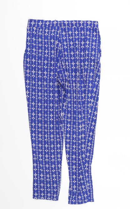 Womens UK Size 12 Marks and Spencer Regular Fit  Blue Trousers