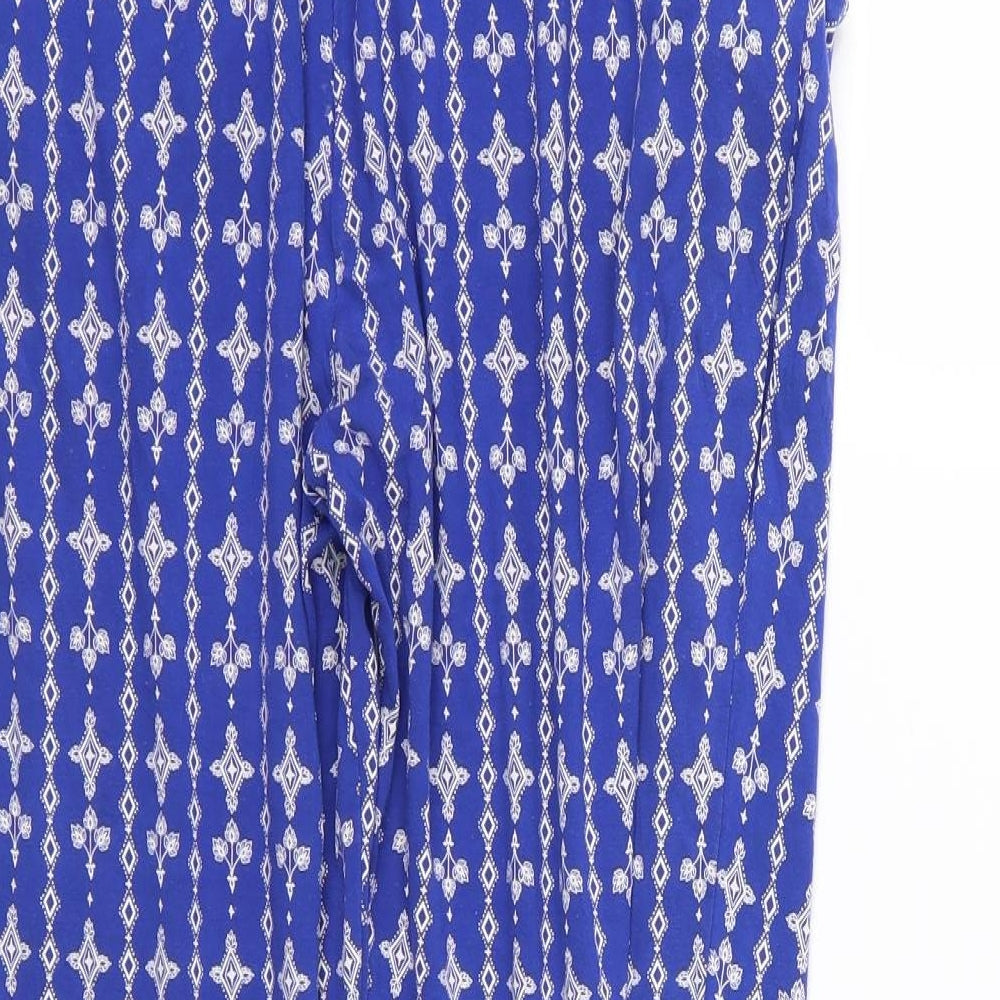 Womens UK Size 12 Marks and Spencer Regular Fit  Blue Trousers