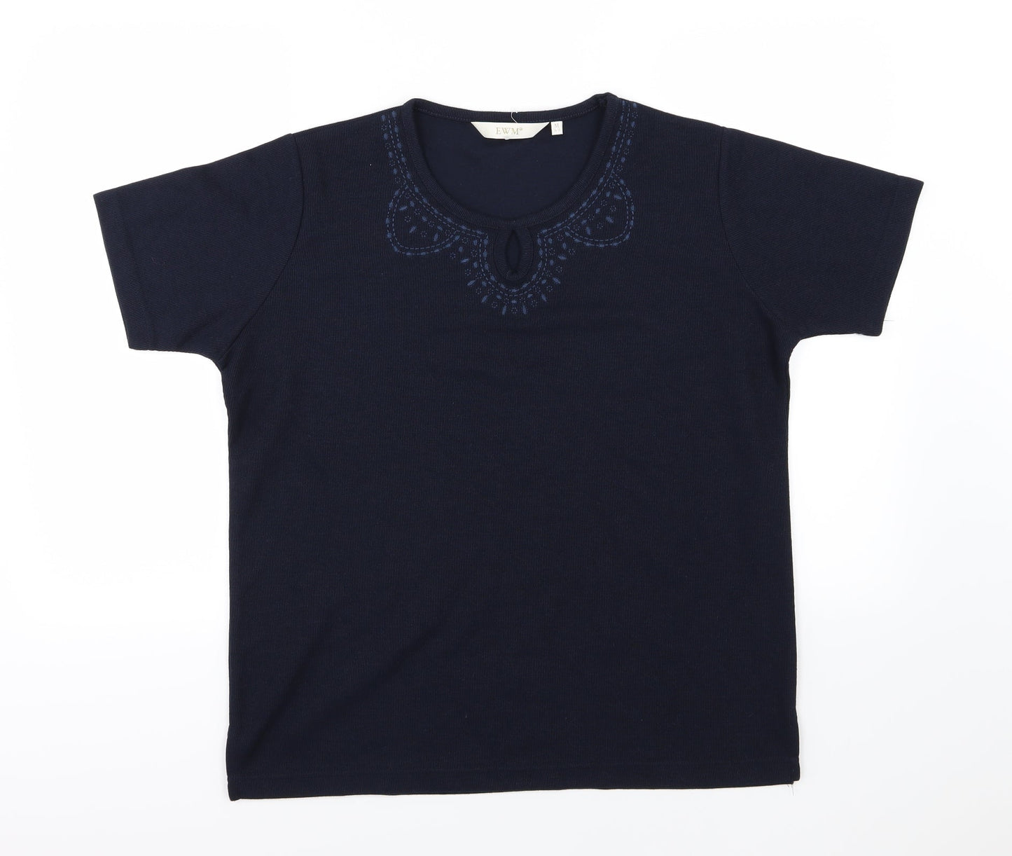 EWM Womens Blue  Knit Basic T-Shirt Size M