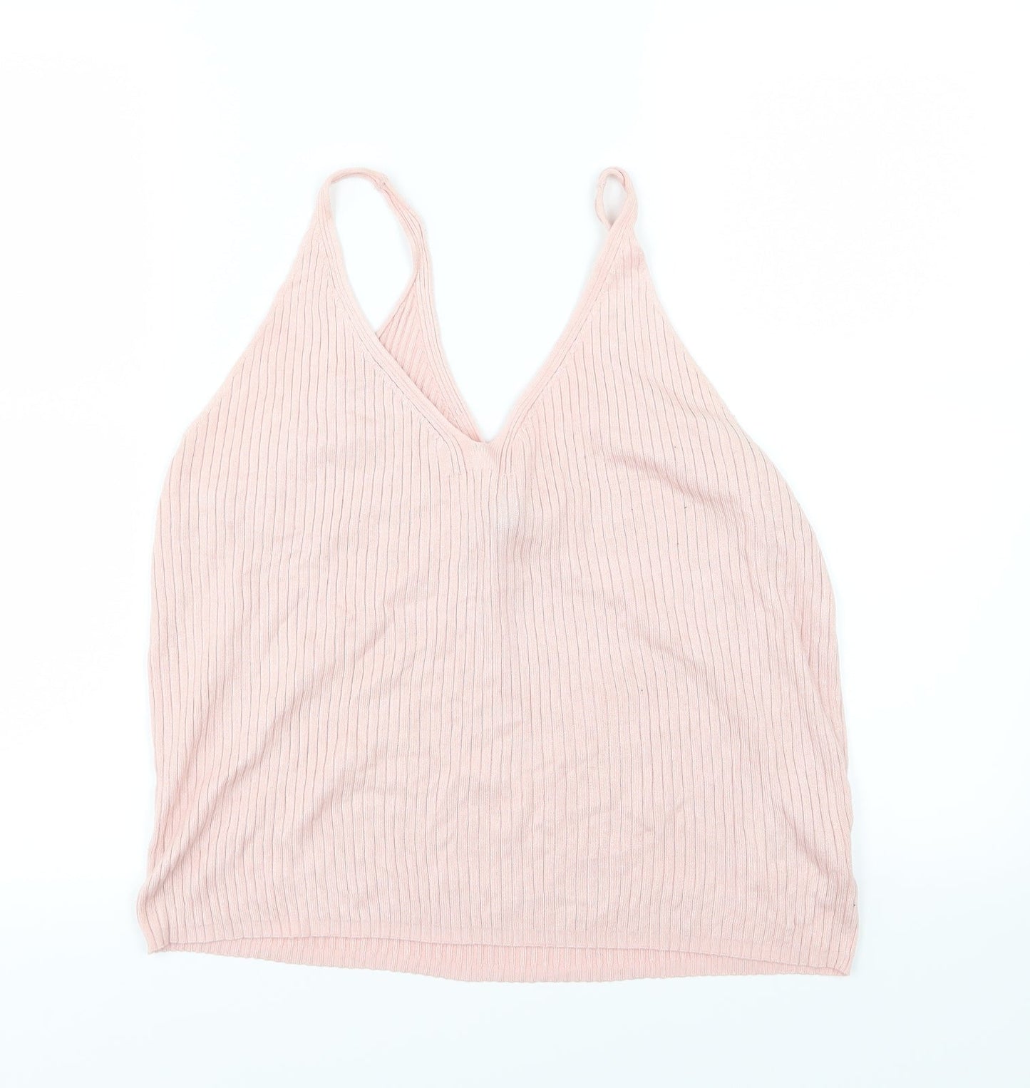 Divided by H&M Womens Pink  Knit Cropped Tank Size L