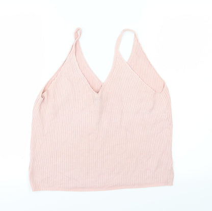 Divided by H&M Womens Pink  Knit Cropped Tank Size L