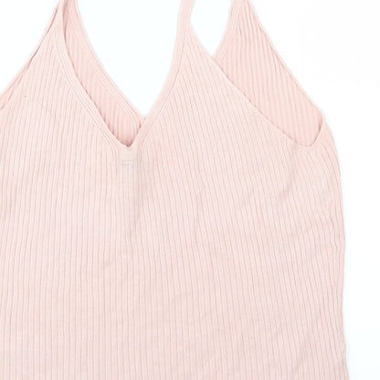 Divided by H&M Womens Pink  Knit Cropped Tank Size L