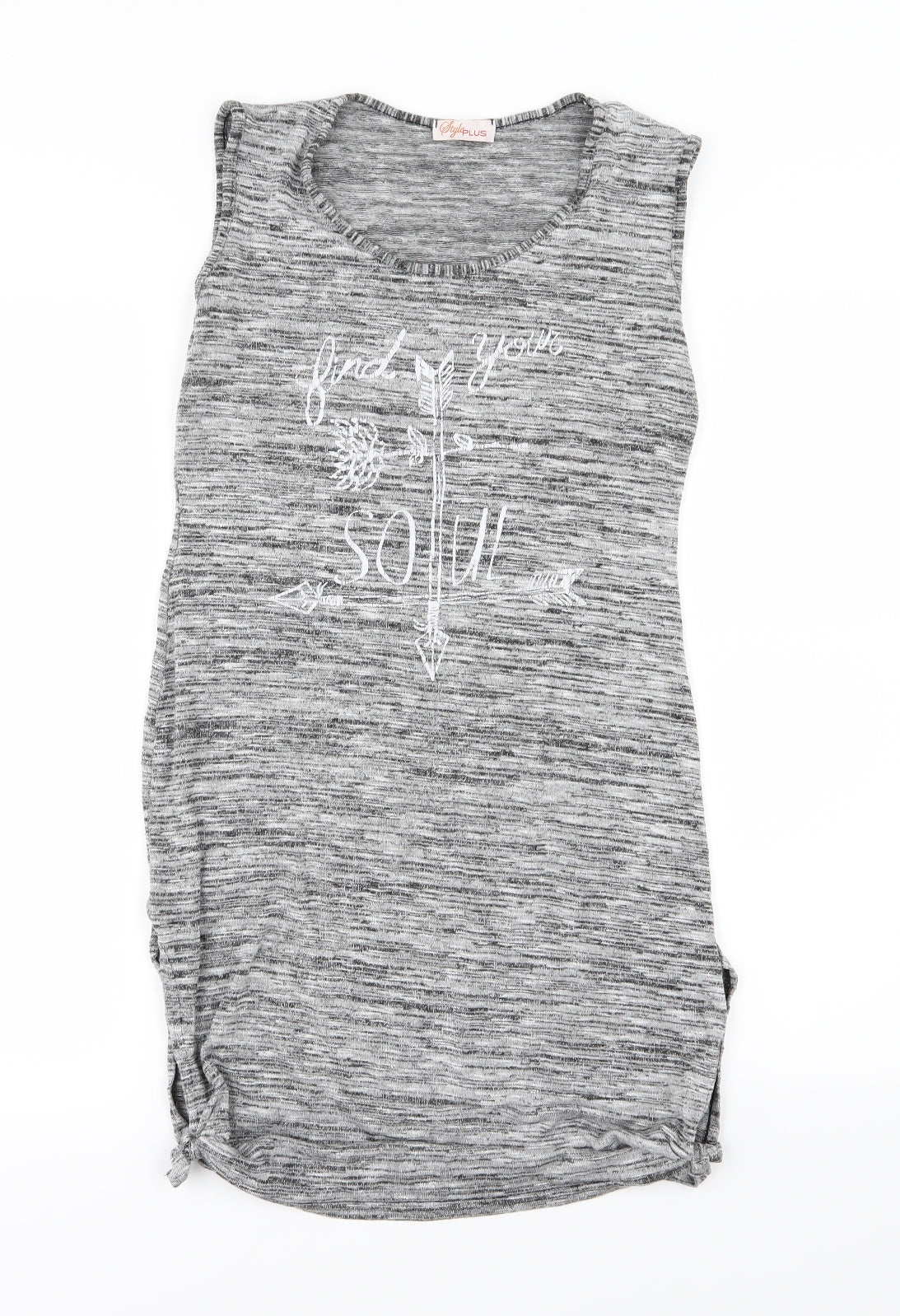 Womens UK Size M Style plus Grey Basic Tank