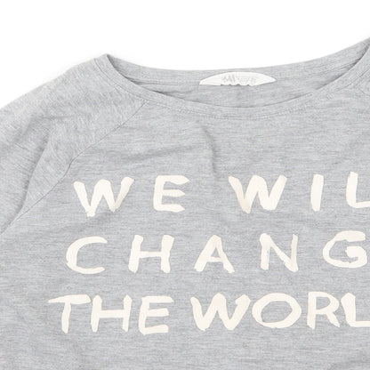 H&M Girls Grey  Jersey Pullover Sweatshirt Size 12-13 Years  - Slogan
