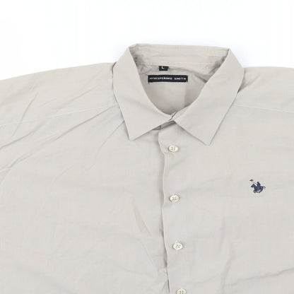 Whispering Smith Mens Brown    Button-Up Size L