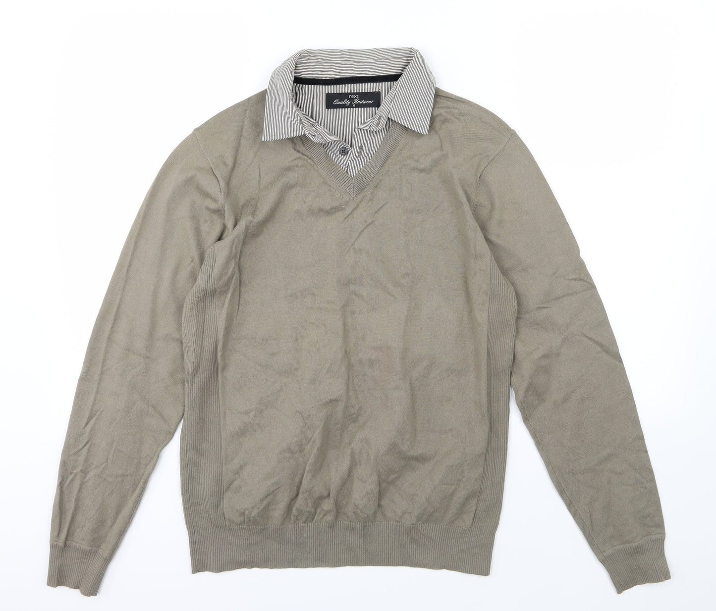 NEXT Mens Green  Knit Pullover Jumper Size M