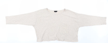 Womens UK Size 12 Topshop Beige Basic T-Shirt