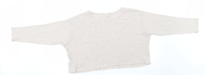 Womens UK Size 12 Topshop Beige Basic T-Shirt