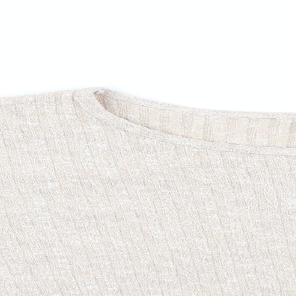 Womens UK Size 12 Topshop Beige Basic T-Shirt