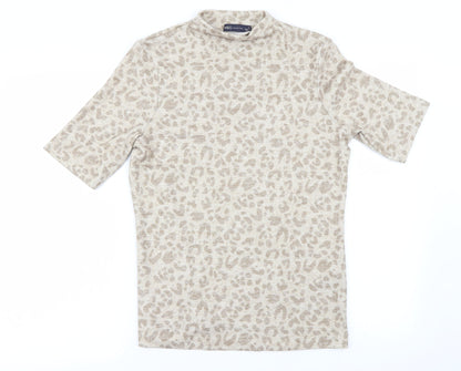 Marks and Spencer Womens Beige Animal Print  Basic T-Shirt Size 12
