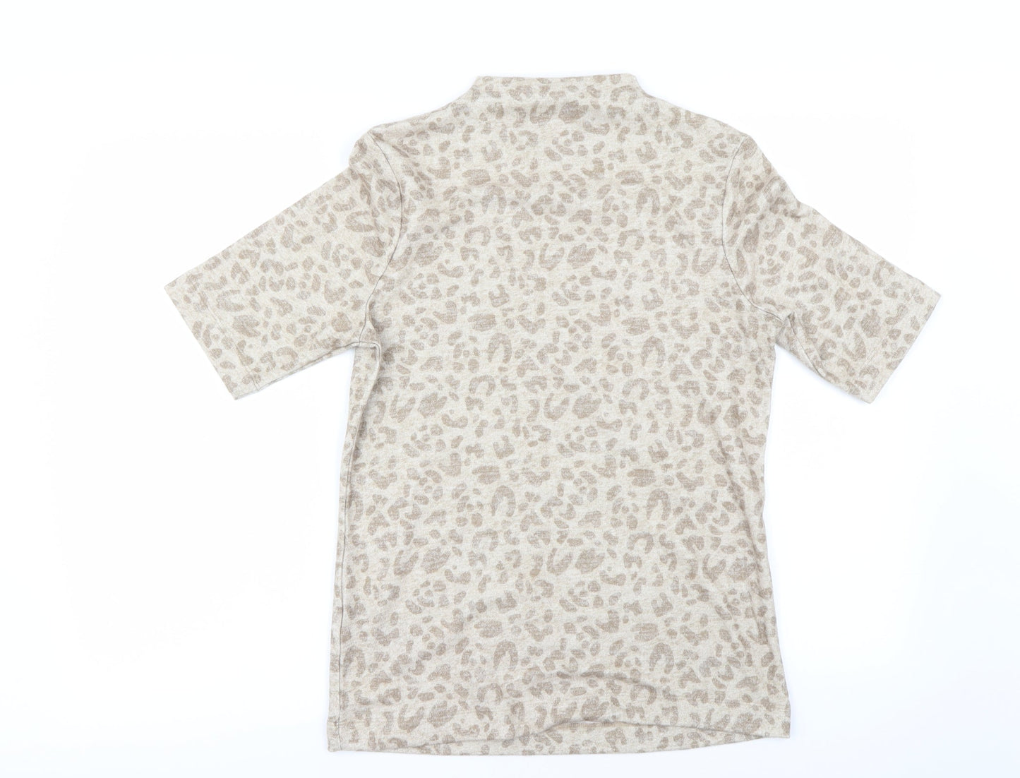 Marks and Spencer Womens Beige Animal Print  Basic T-Shirt Size 12