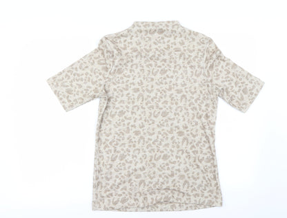 Marks and Spencer Womens Beige Animal Print  Basic T-Shirt Size 12