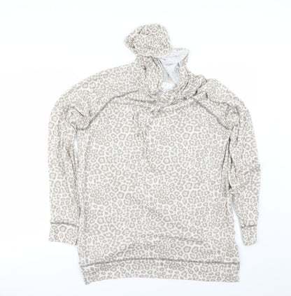 Time To Dream  Womens Multicoloured Animal Print  Pullover Hoodie Size M