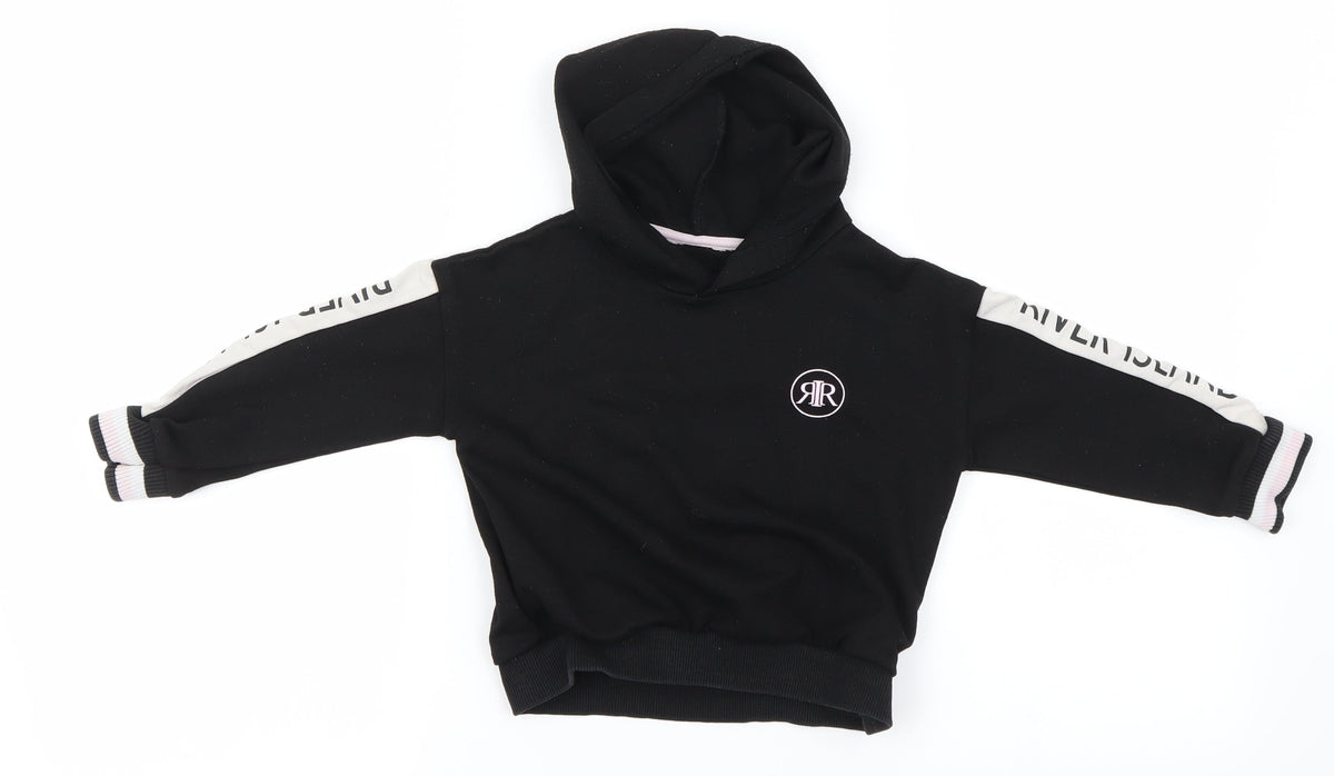 River Island Girls Black   Pullover Hoodie