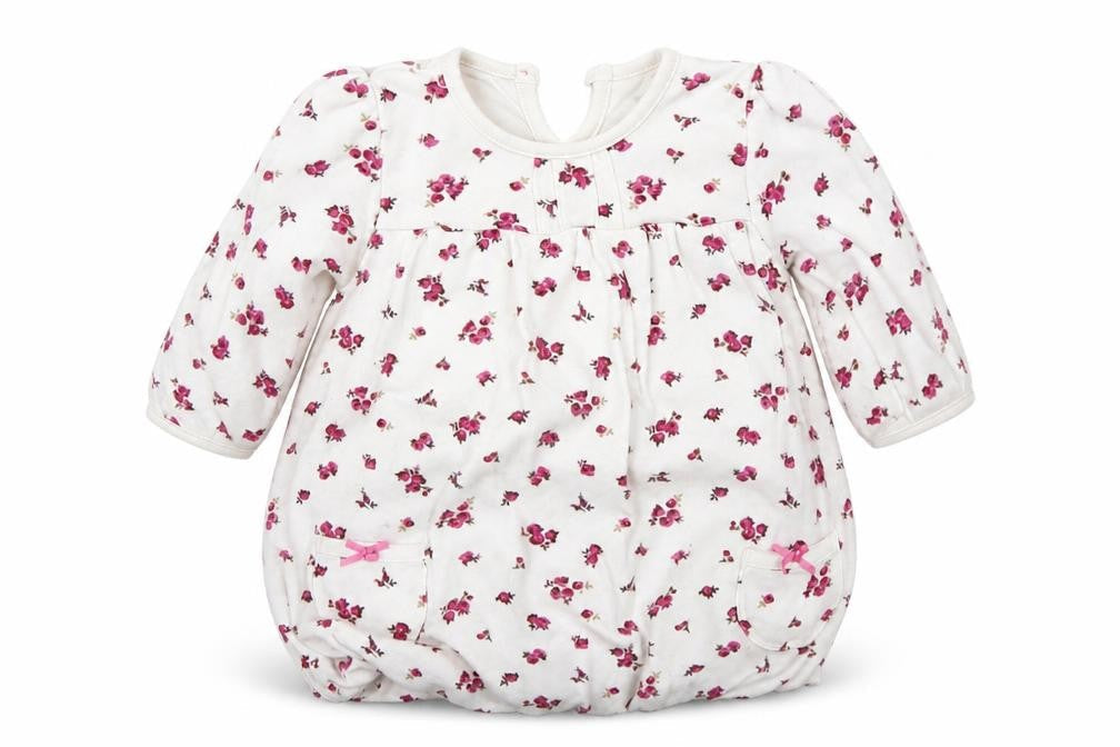 Front view of George girls’ white a-line, size 3-6, months