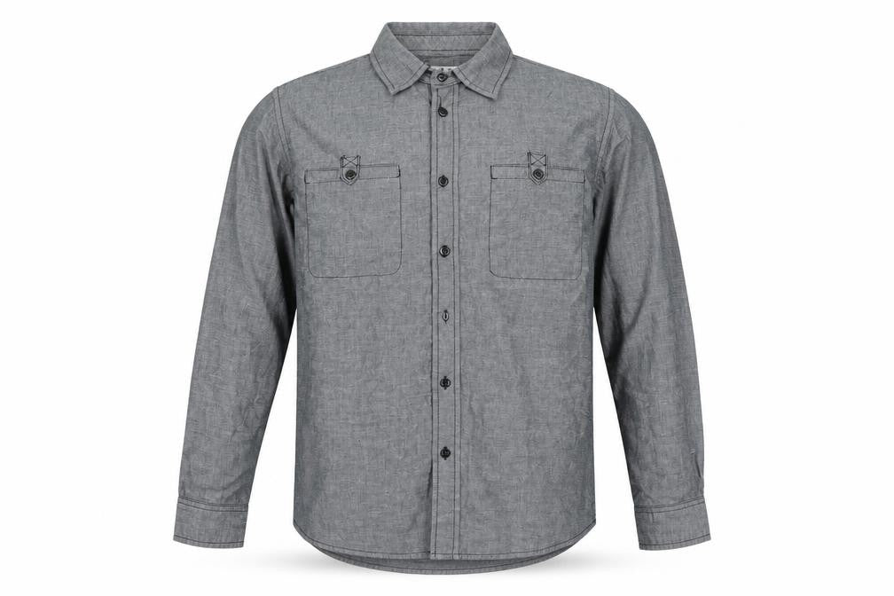 Mens UK Size S Preworn Grey  Button-Up Long Sleeve Casual Shirt