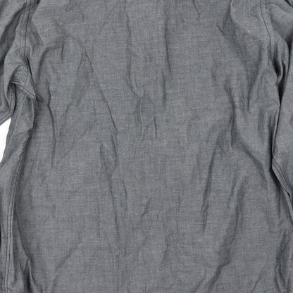 Mens UK Size S Preworn Grey  Button-Up Long Sleeve Casual Shirt