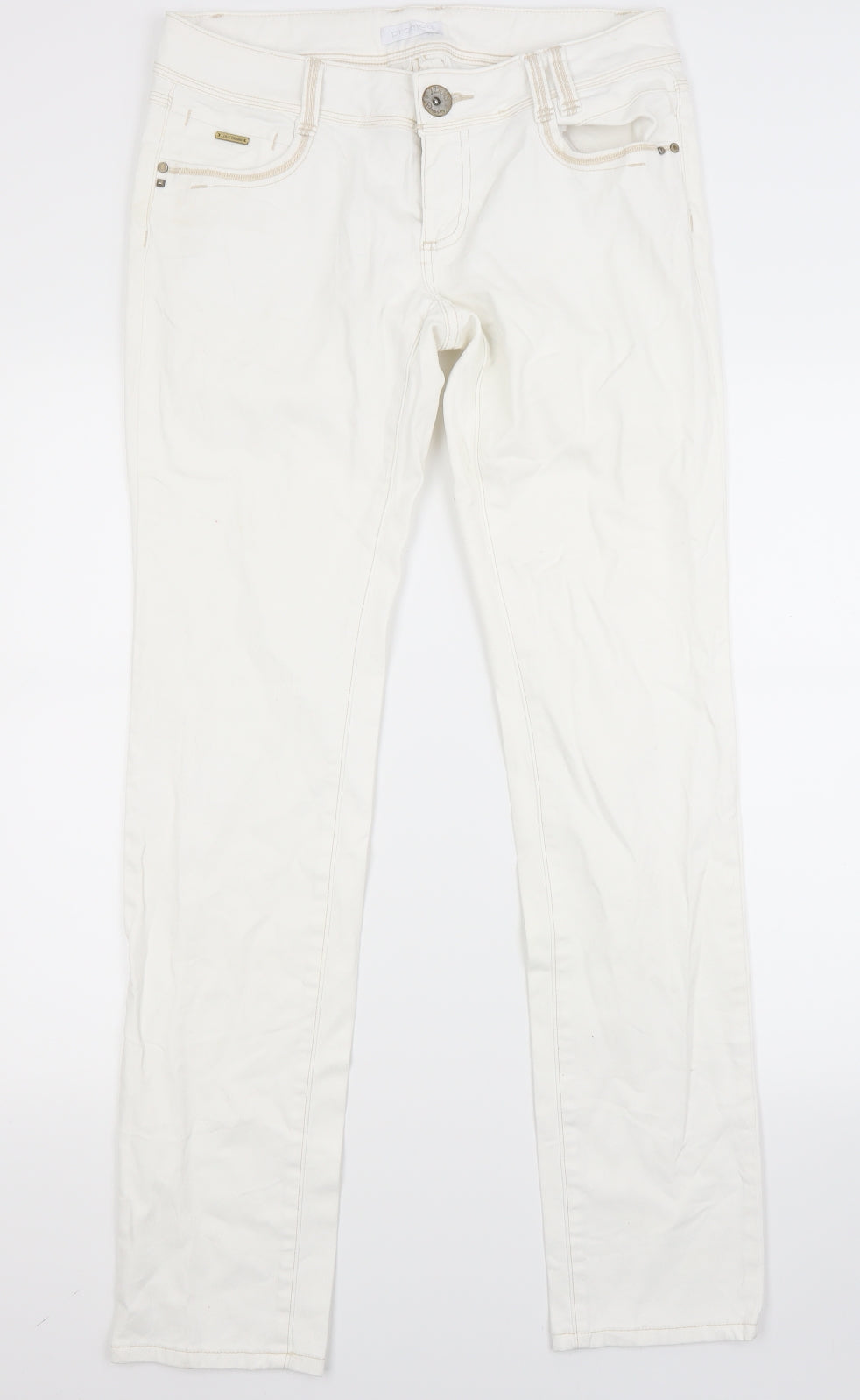 Promod Womens White  Denim Skinny Jeans Size 32 in L31 in