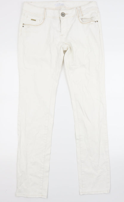 Promod Womens White  Denim Skinny Jeans Size 32 in L31 in