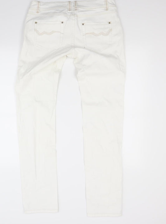 Promod Womens White  Denim Skinny Jeans Size 32 in L31 in