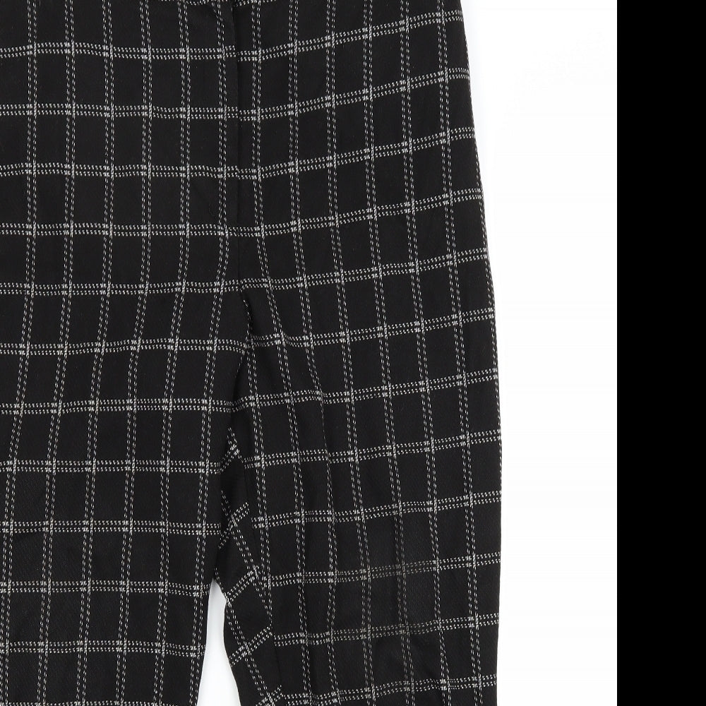 F&F Womens Black Check  Trousers  Size 18 L24 in