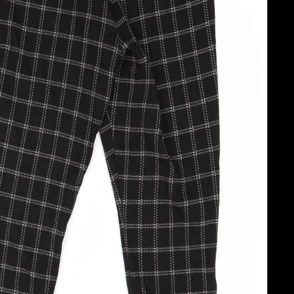 F&F Womens Black Check  Trousers  Size 18 L24 in