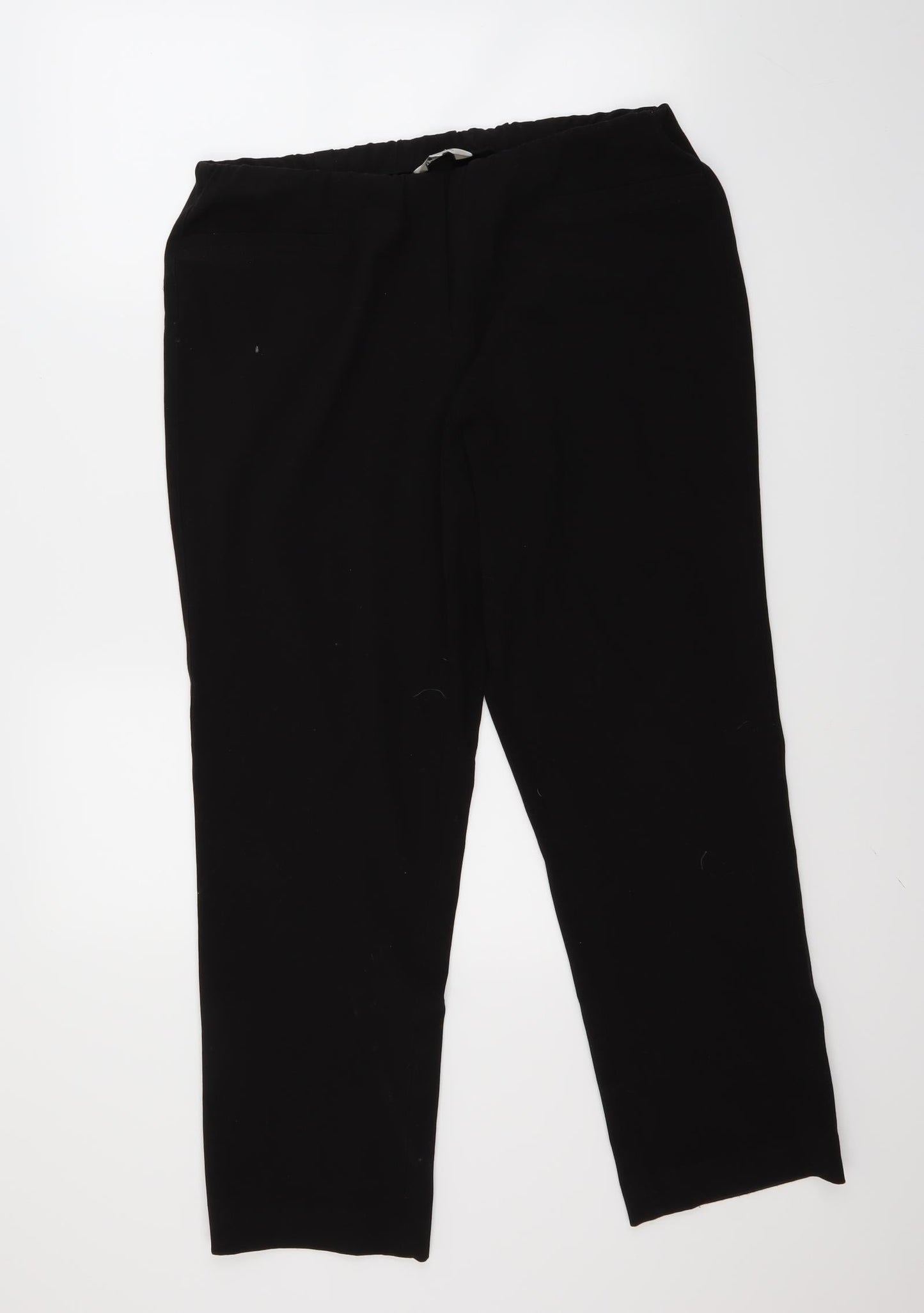Womens UK Size 16 Preworn Regular Fit  Black Trousers