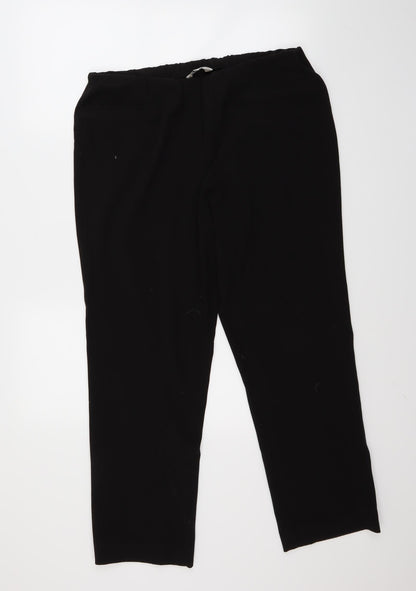 Womens UK Size 16 Preworn Regular Fit  Black Trousers