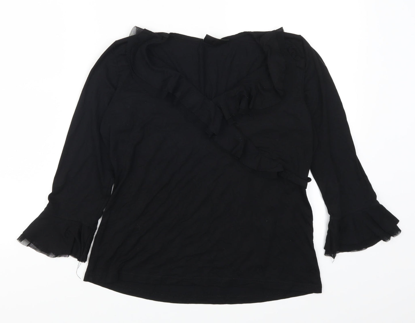 Womens UK Size 16 BHS Black Basic T-Shirt