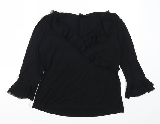 Womens UK Size 16 BHS Black Basic T-Shirt